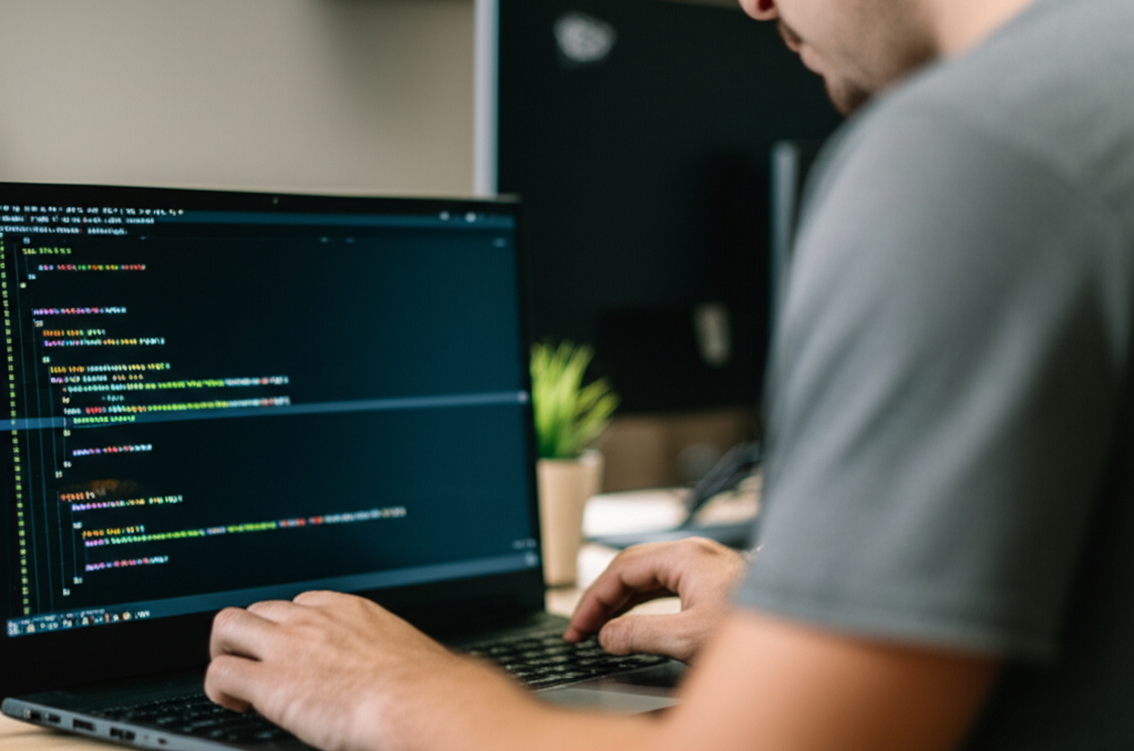 Pengembang perangkat lunak menulis kode